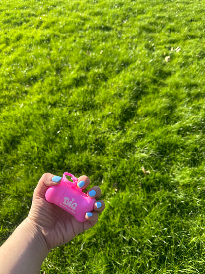 Bright Pink Dog Poo Bag Holder and Bag Roll
