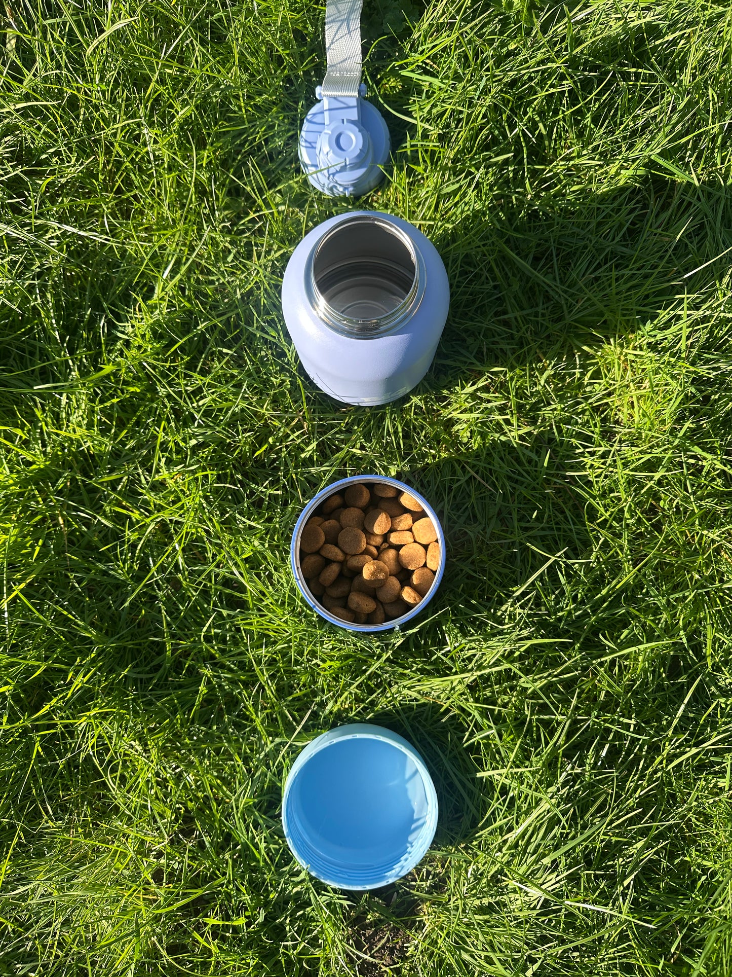 Pastel Blue 3-in-1 Travel Dog Water Bottle & Feeder