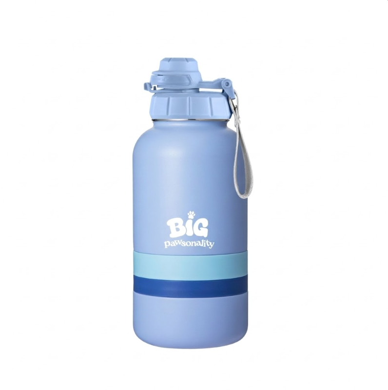 Pastel Blue 3-in-1 Travel Dog Water Bottle & Feeder