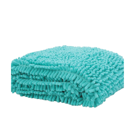 Bright Blue Microfibre Dog Drying Towel with Hand Pockets