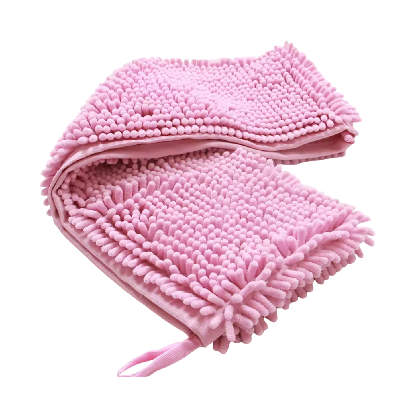 Pastel Pink Microfibre Dog Drying Towel with Hand Pockets