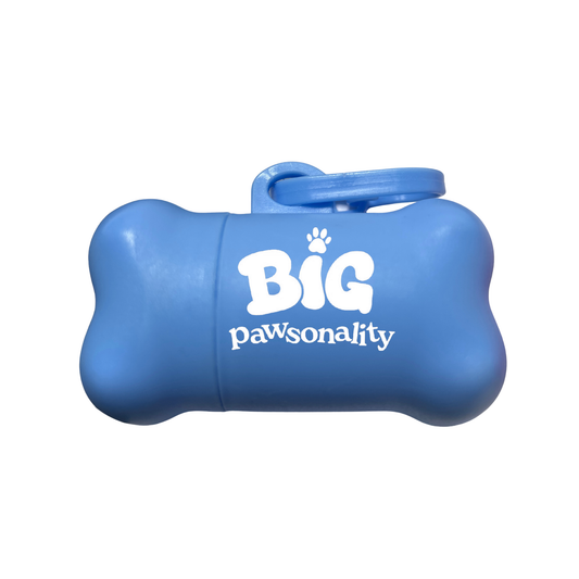 Pastel Blue Dog Poo Bag Holder and Bag Roll