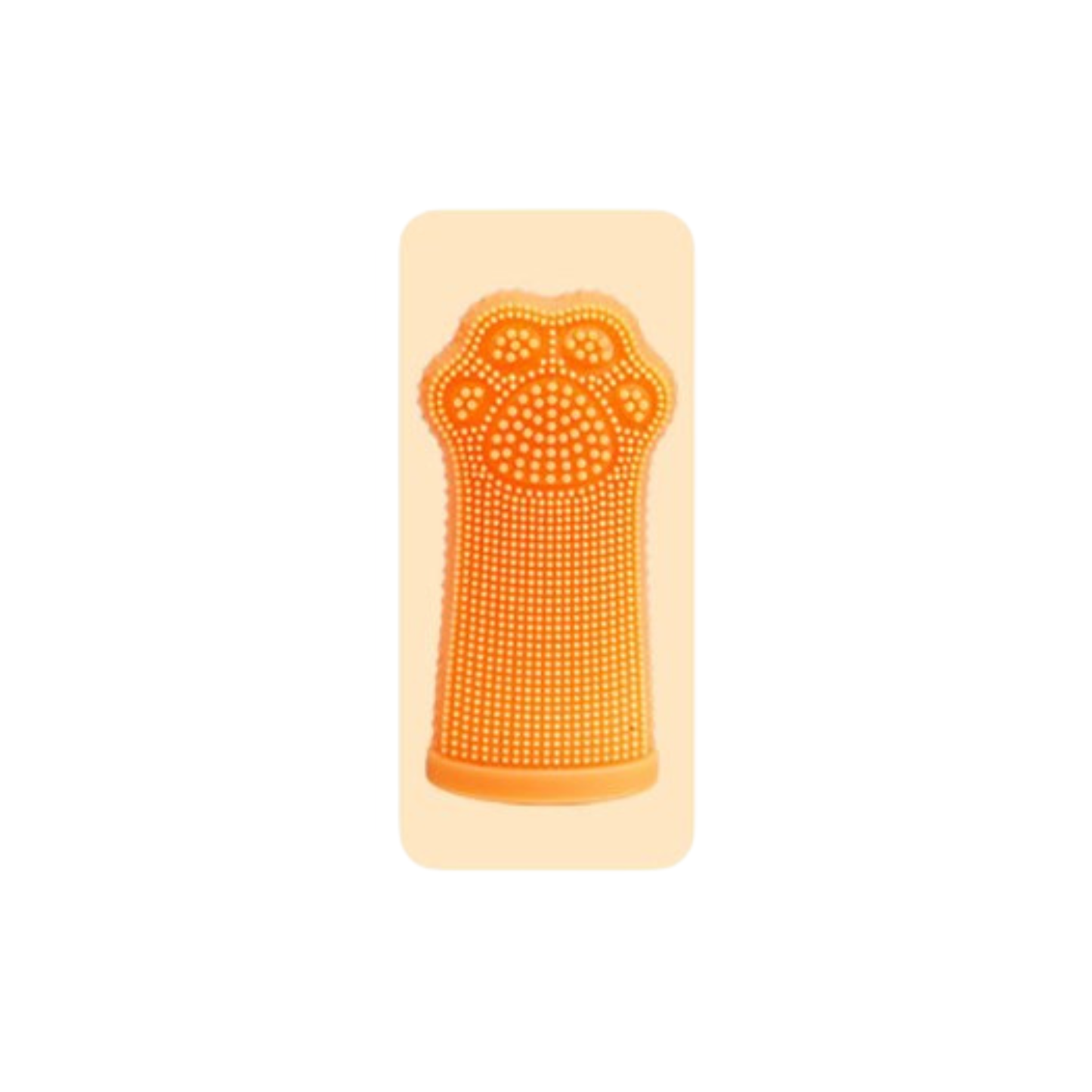 Bright Orange Dog Paw Finger Toothbrush